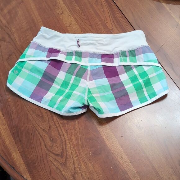 Lululemon Plaid Speed Shorts Sz 4 - Picture 3 of 8
